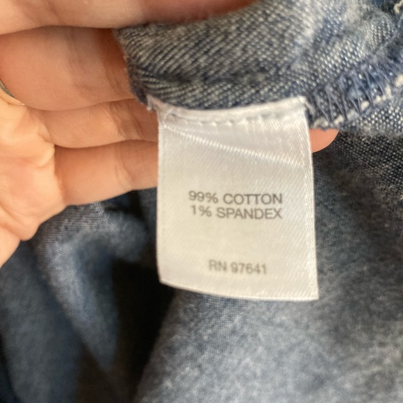 J. Jill Denim Button Down Shirt Dress W/ Pockets, Medium - Picture 6 of 10